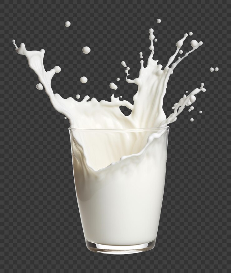 Glass of Milk Splash Isolated on Transparent Background PNG