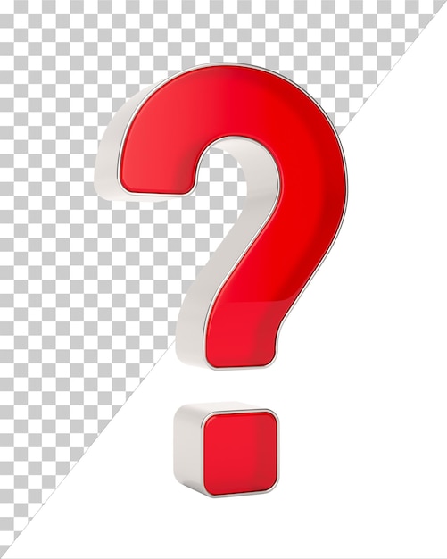 glass question mark on white background Isolated 3D illustration