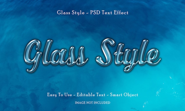 PSD glass style efecto de texto en 3d