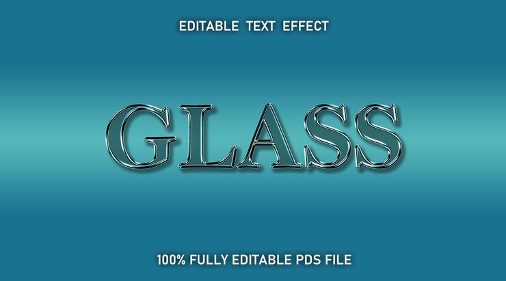 PSD glass text effect fully editable psd file