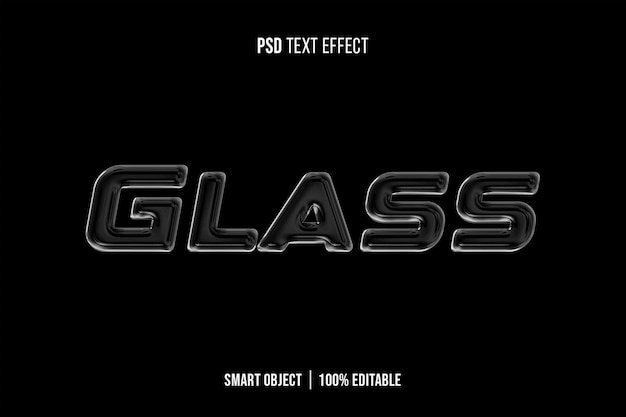 Glass Text Effect Photoshop PSD Template