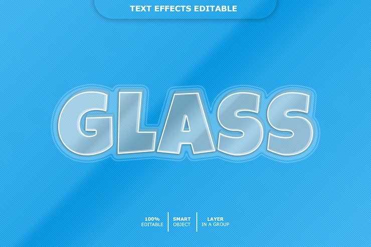 PSD glass text style effect