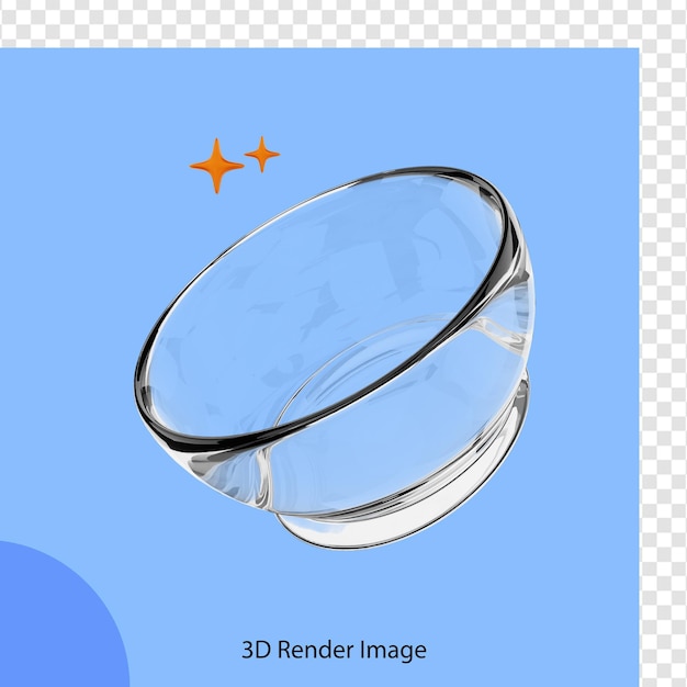 Glasschale Küche Symbol 3D-Rendering