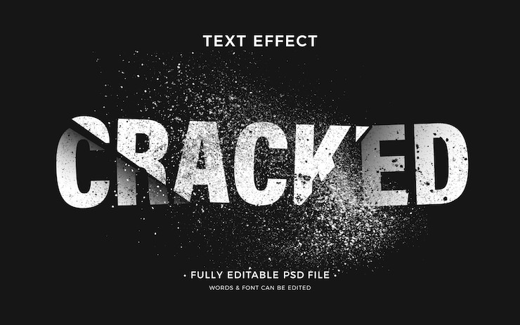 PSD glasscherben-texteffekt