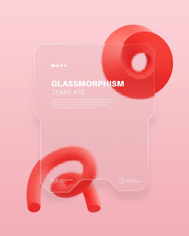PSD glassmorphism diseño de plantillas minimalistas limpias 04