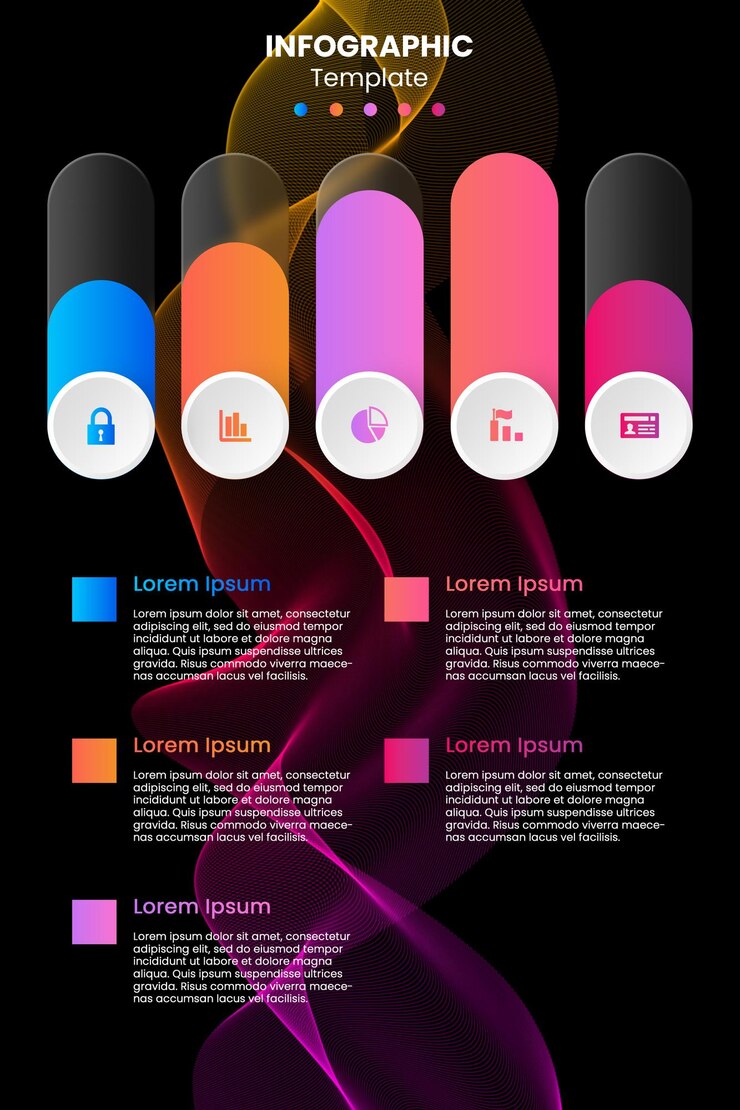 PSD glassmorphism infographic template chart