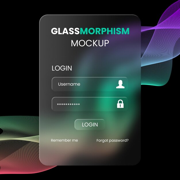 Glassmorphism página de inicio de sesión ui diseño