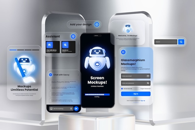 Glassmorphism Smartphone-Mockup-Design