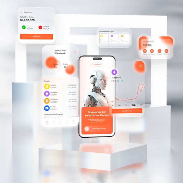 Glassmorphism Smartphone-Mockup-Design