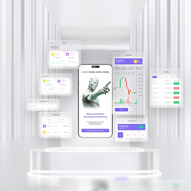 Glassmorphism Smartphone-Mockup-Design