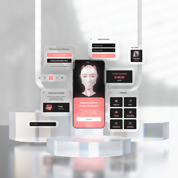 Glassmorphism Smartphone-Mockup-Design