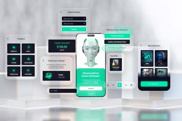 Glassmorphism Smartphone-Mockup-Design