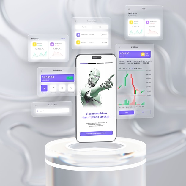 Glassmorphism Smartphone-Mockup-Design