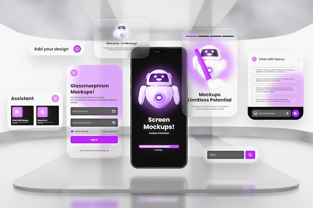 Glassmorphism Smartphone-Mockup-Design
