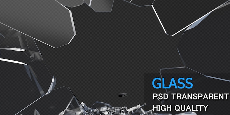 PSD glastrümmer in 3d-rendering isoliertes design premium psd