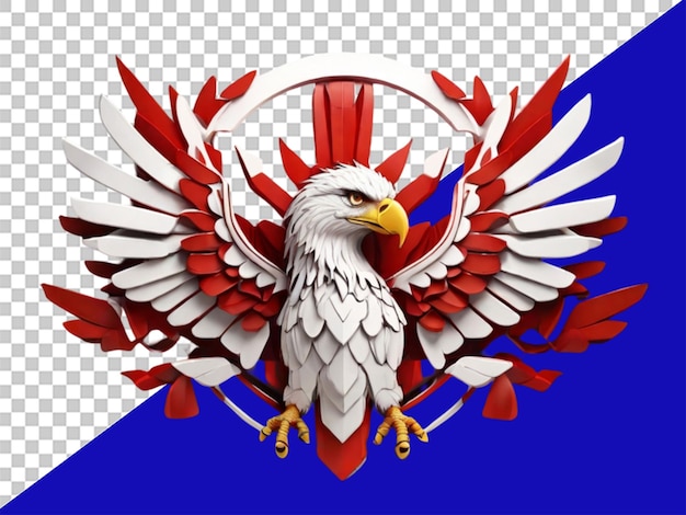 Glatzer Adler bedeutet amerikanische Freiheit auf durchsichtigem Hintergrund
