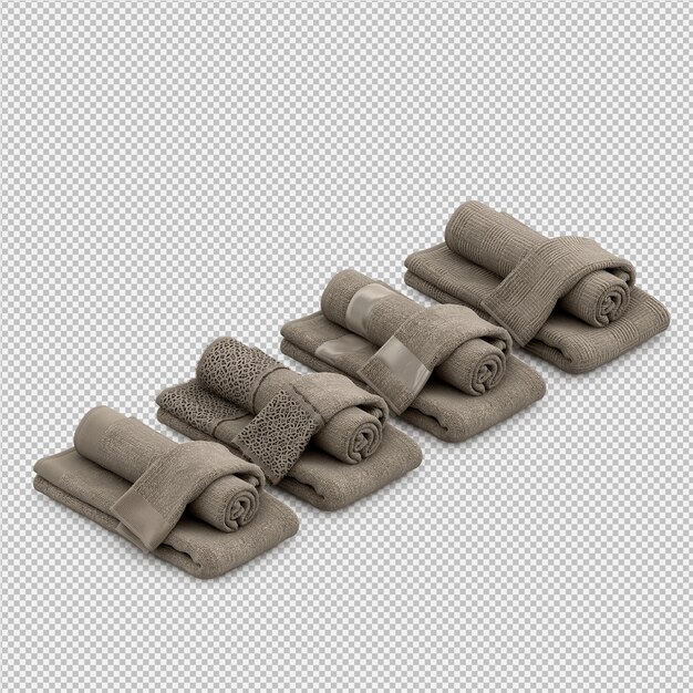 Gli asciugamani piegati 3D isolati rendono