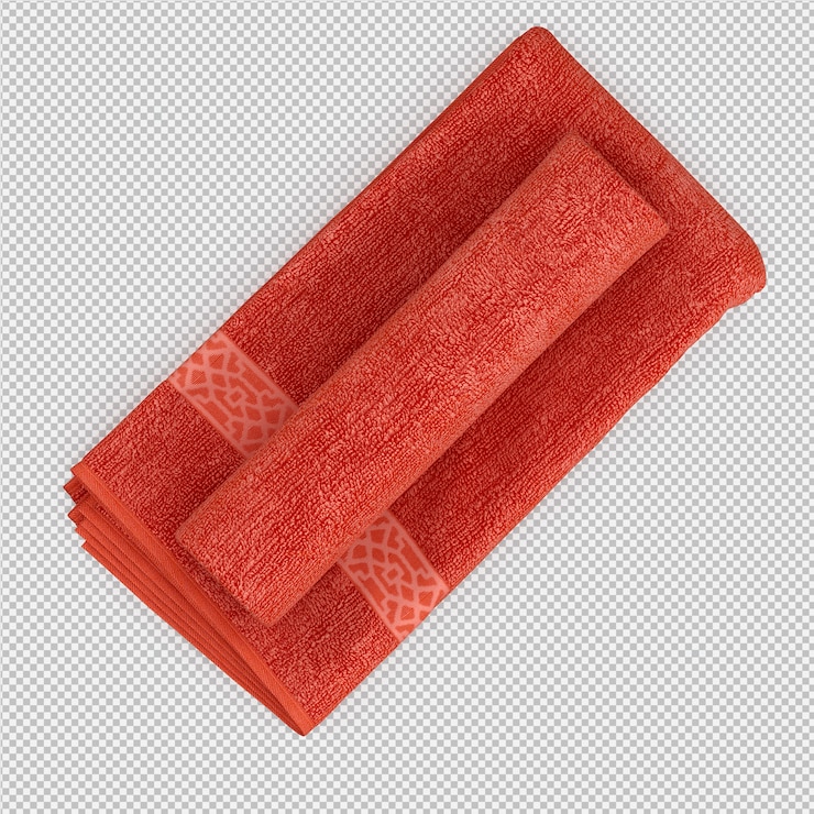 PSD gli asciugamani piegati 3d isolati rendono