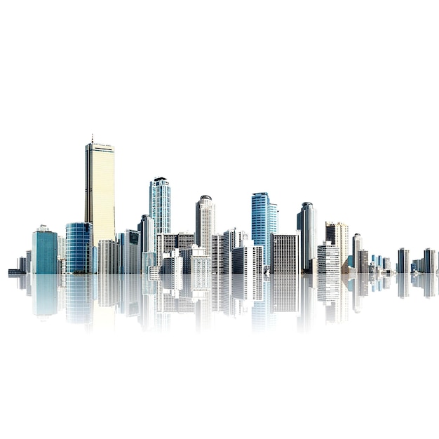 Gli edifici alti si innalzano fino alle nuvole