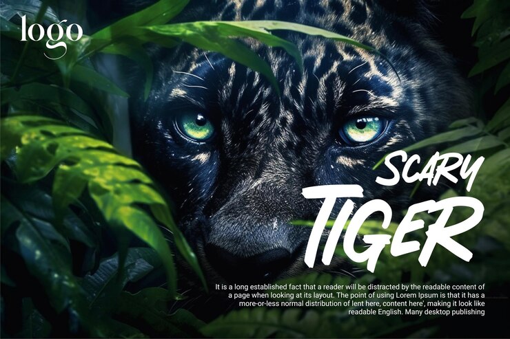 Gli occhi spaventosi delle pantere nel poster della giungla