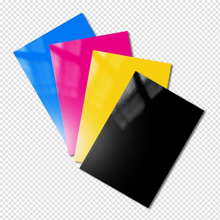 PSD gli opuscoli cmyk impostano il mockup su sfondo trasparente
