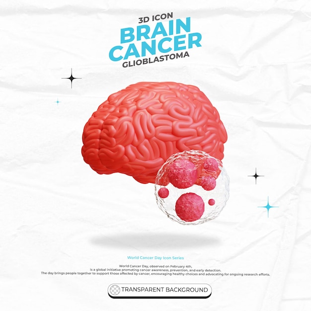 Le gliome, le cancer, la tumeur en tant que cellules malignes, l'épidémie en tant que maladie cérébrale, en tant que concept médical de neurologie.