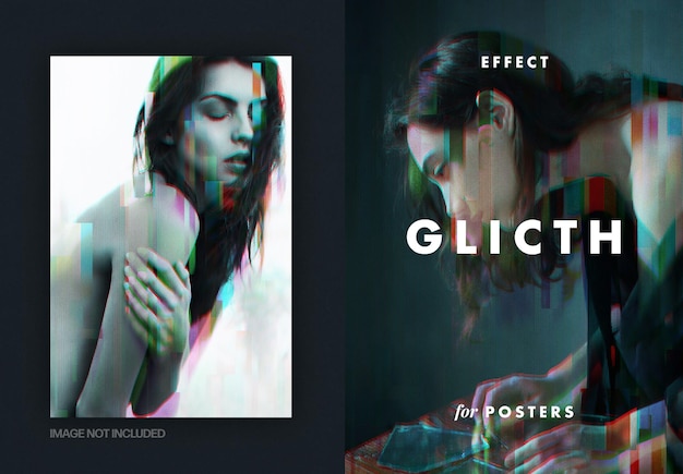 Glitch-fotoeffekt für posterdesigns