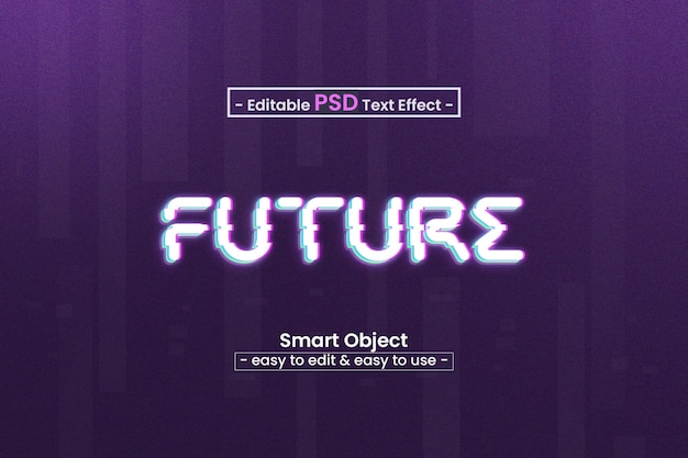 Glitch futuro efecto de texto tecno