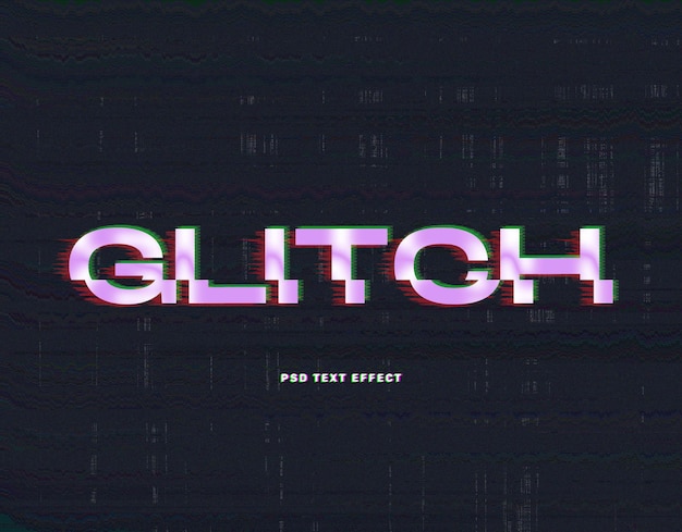 Glitch lila Texteffektschablone