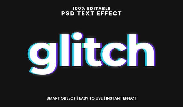 Glitch Moderno Glitch Efeito de texto Estilo editável