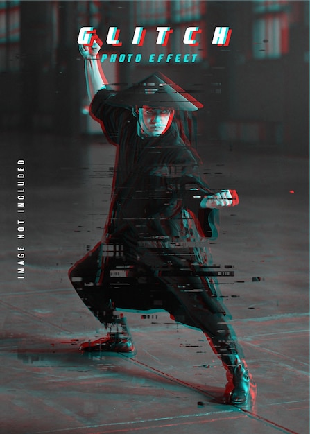glitch photo effect template