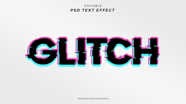 GLITCH TEXT EFFECT EDITABLE DESIGN