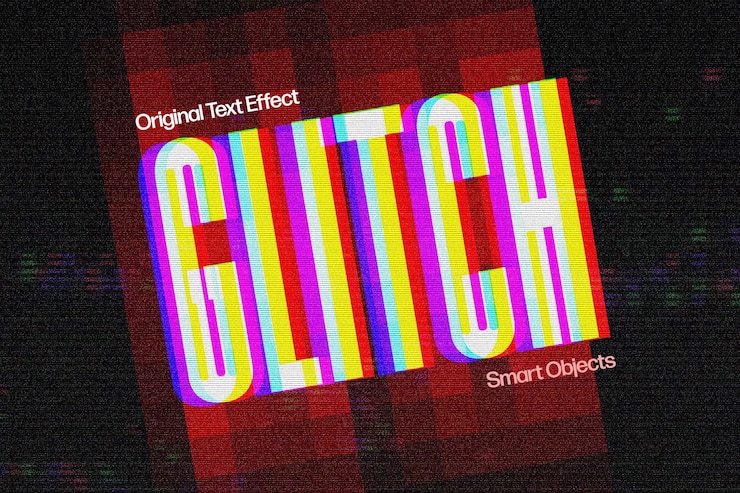 PSD glitch text effect