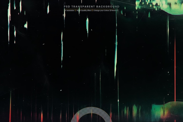 PSD glitch textura artefatos digitais distorção da tela azul vermelho laranja onda de cor fundo