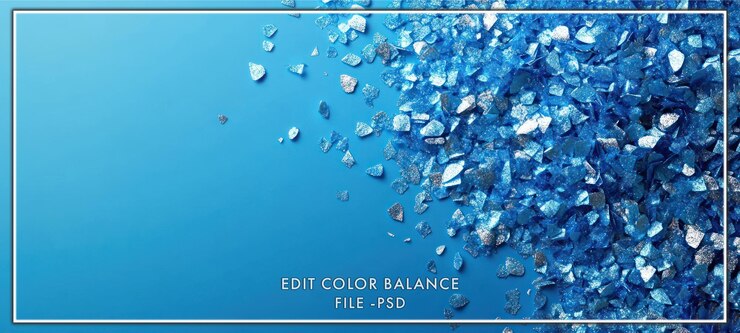 Glitter blu e argento su sfondo blu