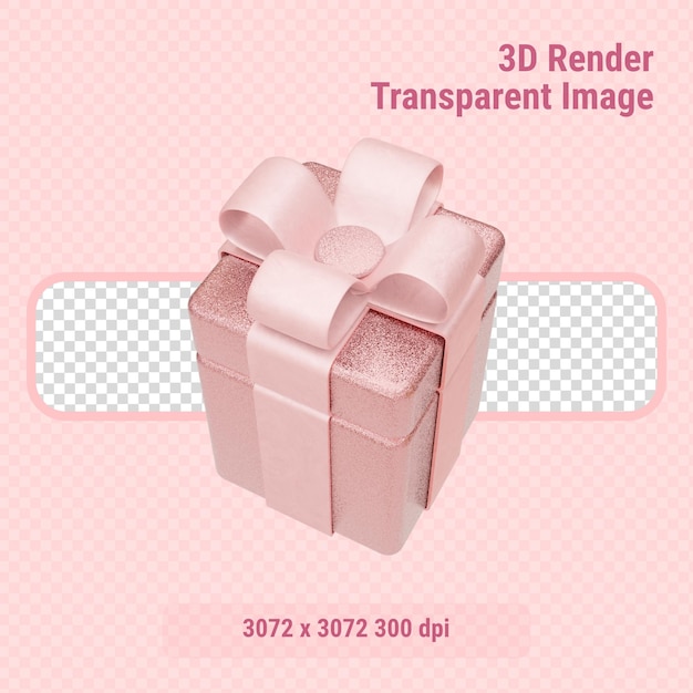 Glitter rosa confezione regalo 3D Render illustrazione