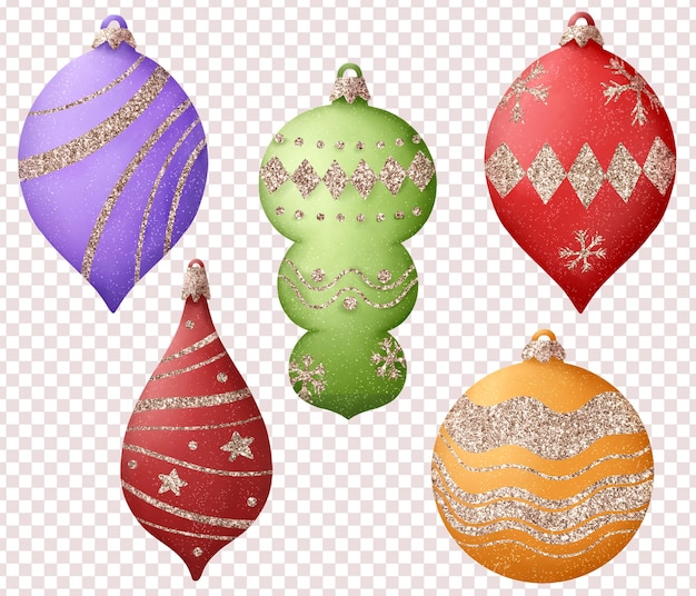 PSD glitter-weihnachtsgläserkugel-ornament