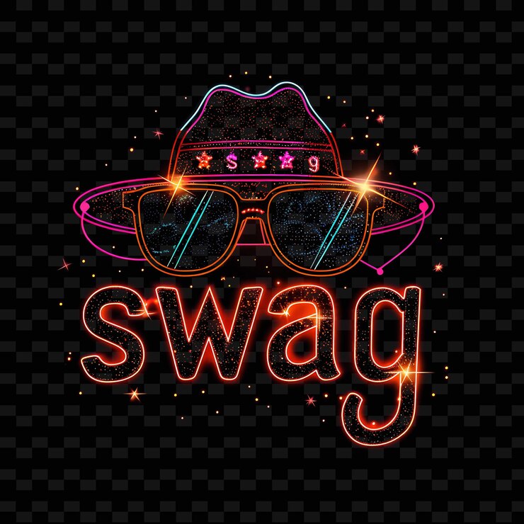 PSD glittering swag texto con neón de color naranja decoración parpadeante png y2k inspirado decorativo