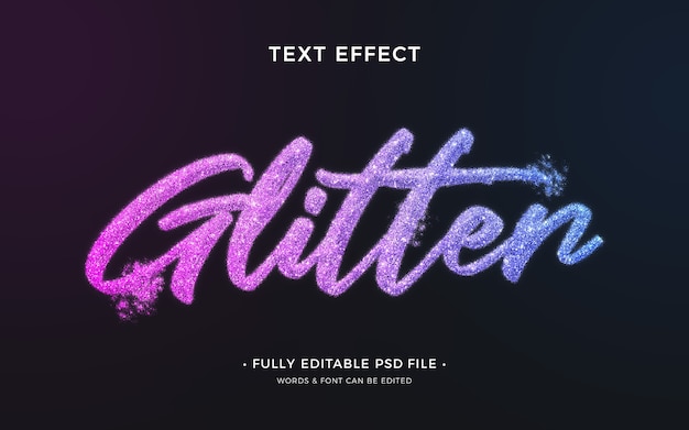 PSD glitzer-texteffekt