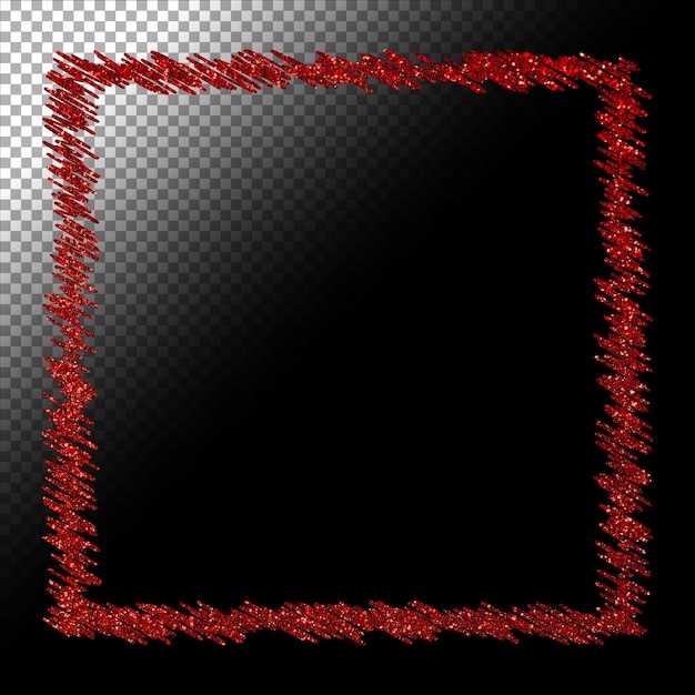 Glitzernder goldroter Rahmen und abstrakter Dekorationspinselstrich