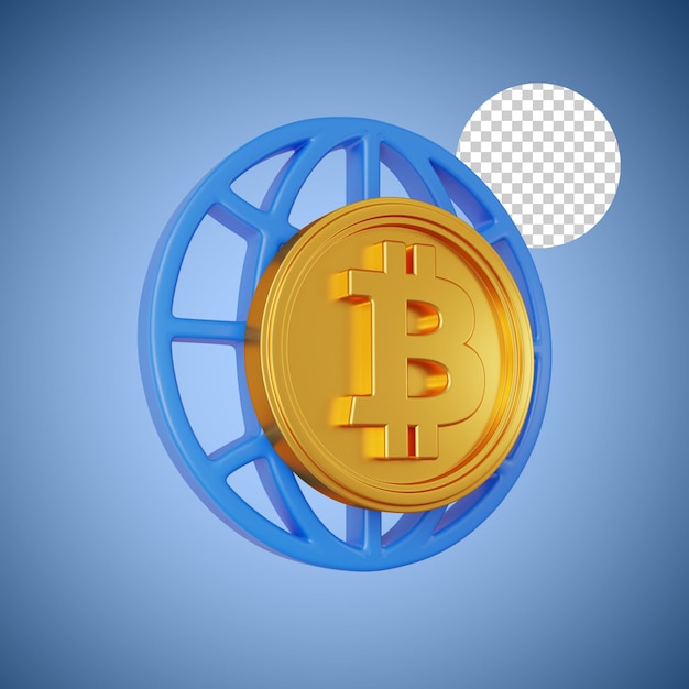 Global bitcoin finanzas dinero representación 3d