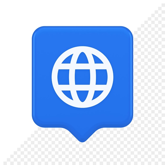 global internet connection gps planet button network web business communication 3d speech bubble icon