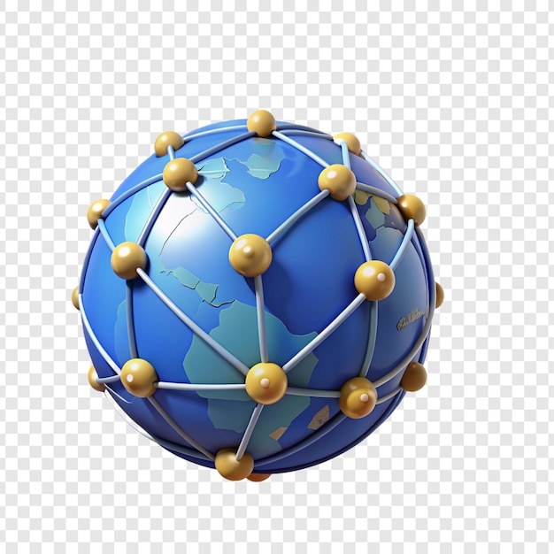 global network connection with 3d globe and nodes