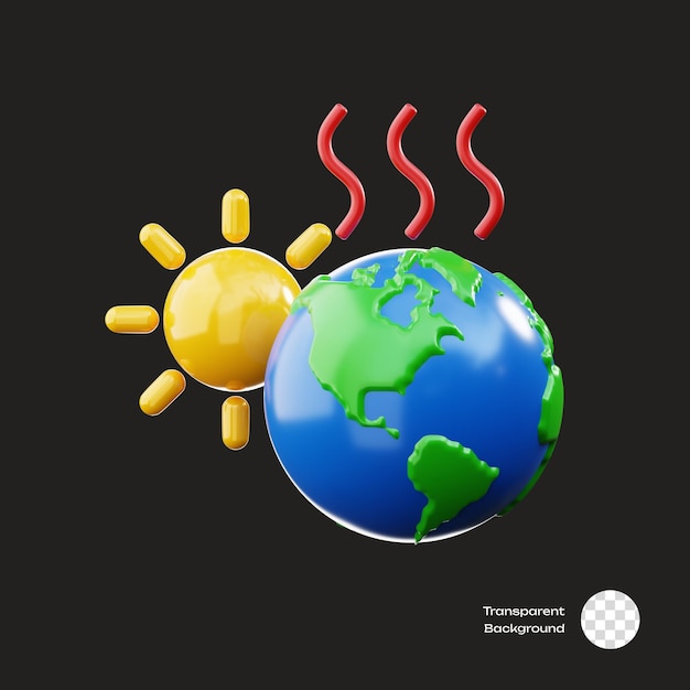 PSD global warming ökologie 3d-symbol