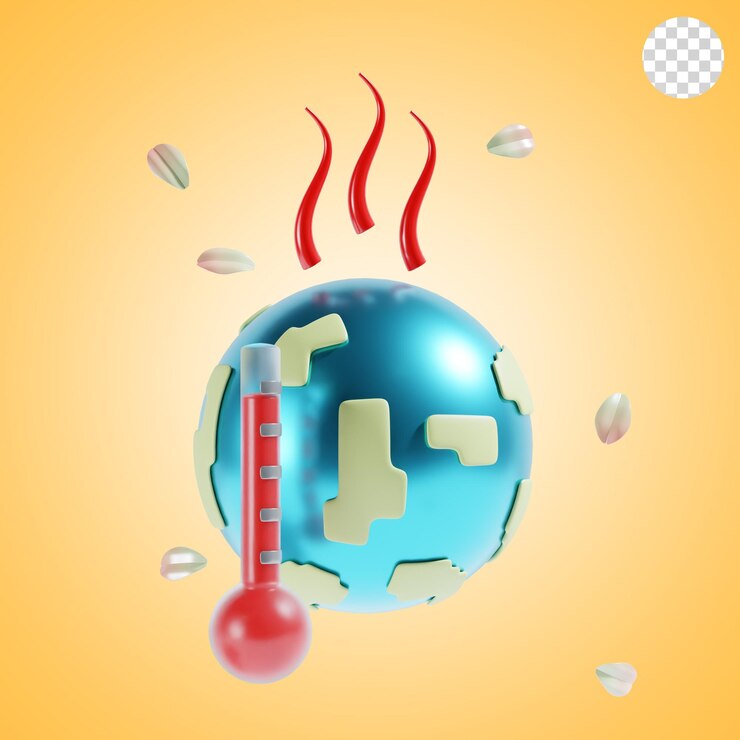 PSD globale erwärmung 3d-ikonen-illustration