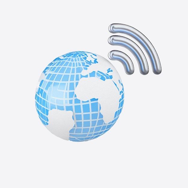 Globale Konnektivität Eine 3D-Illustration des Internetzugangs