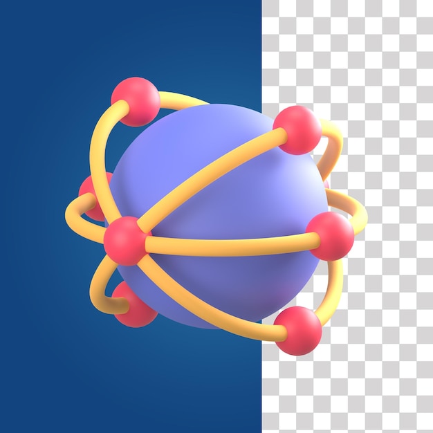 Globales netzwerk 3d-symbol