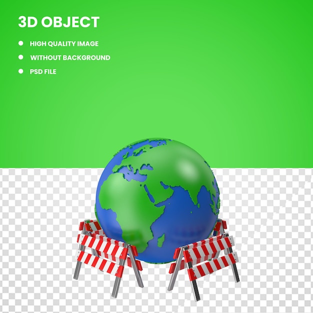 Globe 3d Avec Barrières