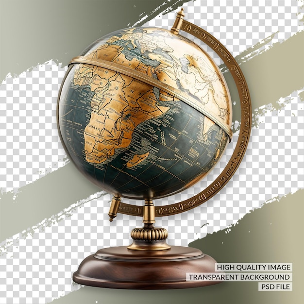 PSD globe géographique 3d png clipart fond isolé transparent