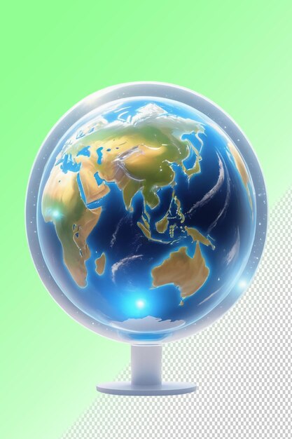 PSD un globe avec une image d'un homme dessus